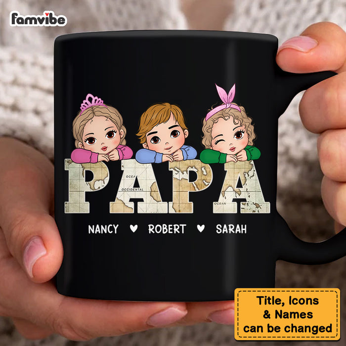 Personalized Gift For Papa and Dad Vintage Map Mug 33248 1