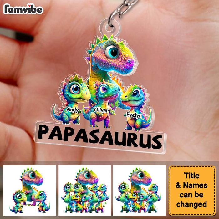 Personalized Gift For Papasaurus Acrylic Keychain 33250 1