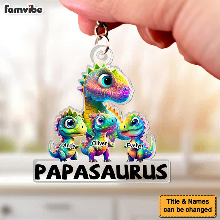 Personalized Gift For Papasaurus Acrylic Keychain 33250 1