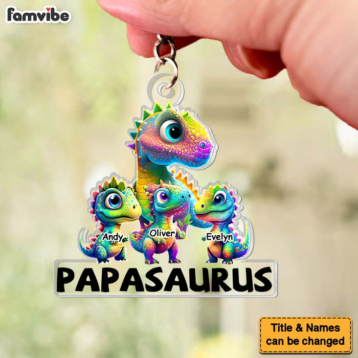 Personalized Gift For Papasaurus Acrylic Keychain 33250 1