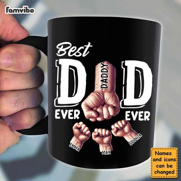 Personalized For Dad Grandpa Fist Bump Black Mug 33251 1