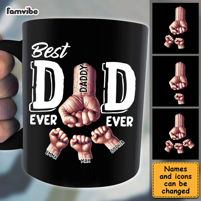 Personalized For Dad Grandpa Fist Bump Black Mug 33251 1