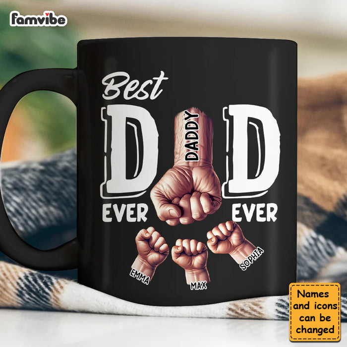Personalized For Dad Grandpa Fist Bump Black Mug 33251 1