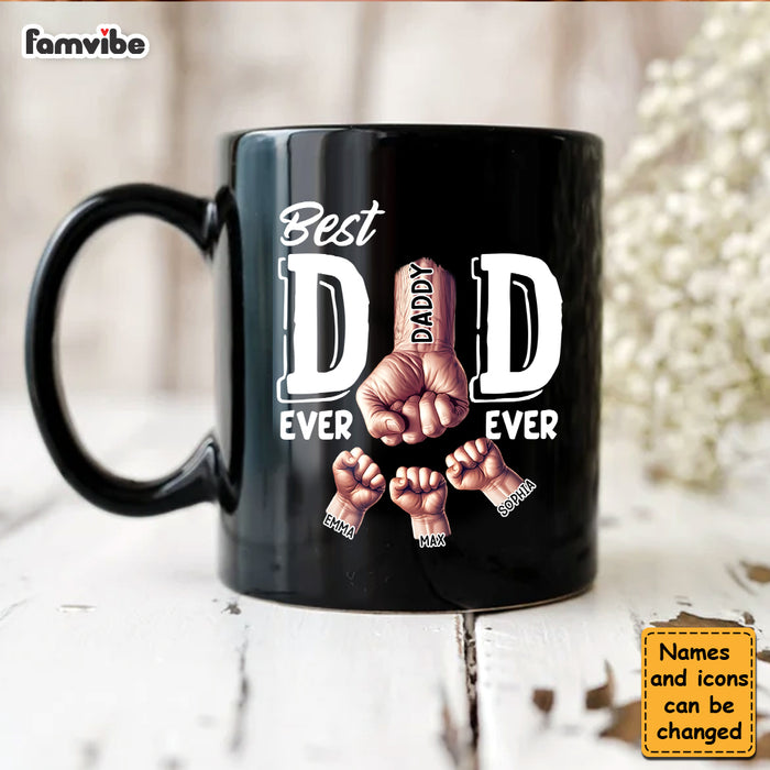 Personalized For Dad Grandpa Fist Bump Black Mug 33251 1