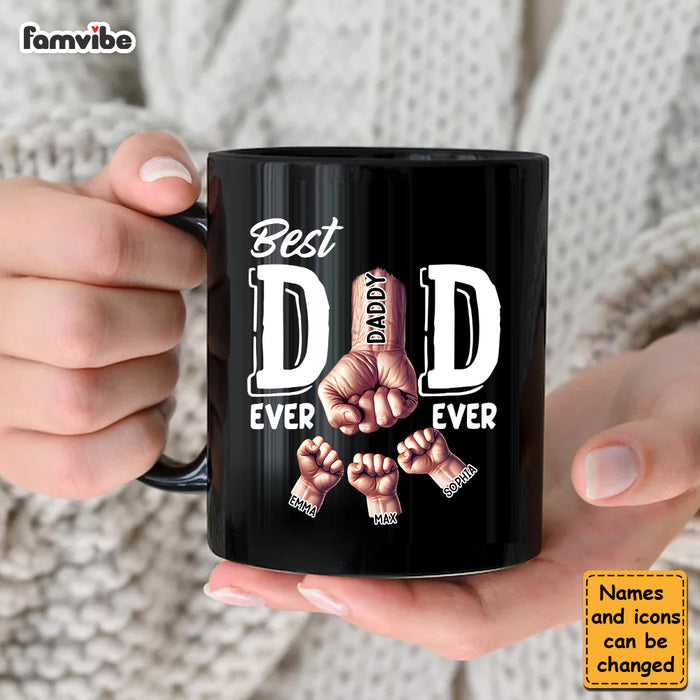 Personalized For Dad Grandpa Fist Bump Black Mug 33251 1