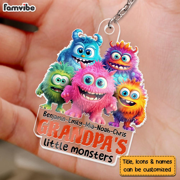 Personalized Gift For Grandpa Monsters Acrylic Keychain 33253 1