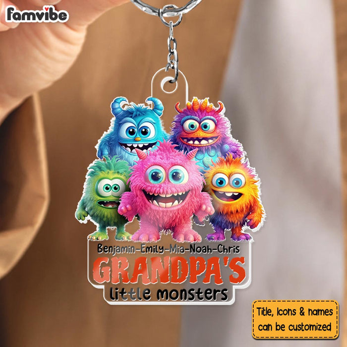 Personalized Gift For Grandpa Monsters Acrylic Keychain 33253 1