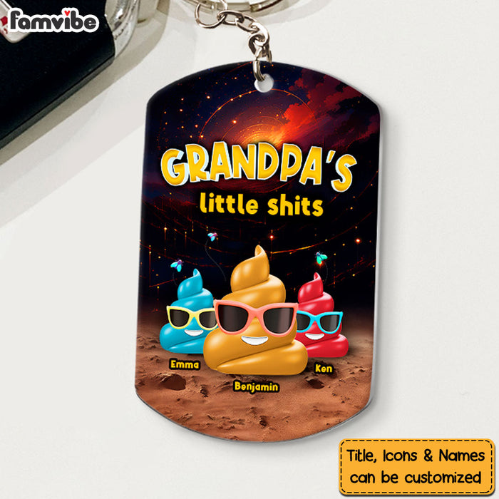 Personalized Gift For Grandpa Funny Little Sh*t Aluminum Keychain 33255 1