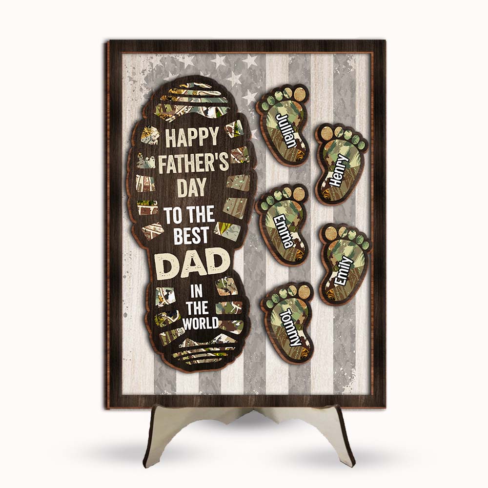Personalized Gift For Dad Happy Father's Day 2 Layered Separate Wooden Plaque 33260 Primary Mockup