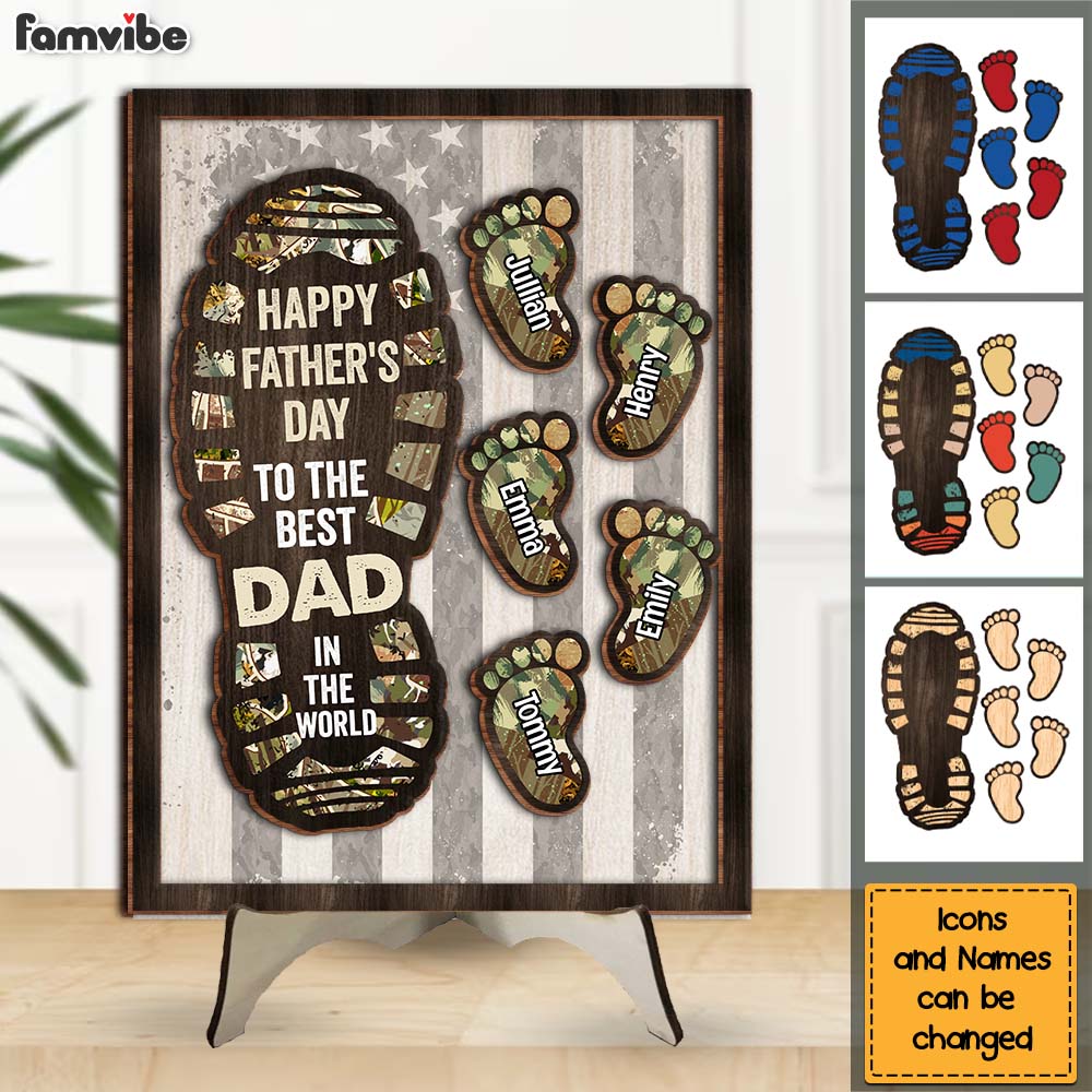 Personalized Gift For Dad Happy Father's Day 2 Layered Separate Wooden Plaque 33260 Primary Mockup
