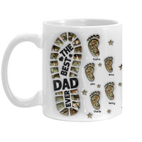 Personalized Gift For Dad Grandpa Footprints 3D Inflated Mug 33263 thumb 1