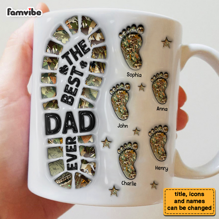 Personalized Gift For Dad Grandpa Footprints 3D Inflated Mug 33263 1