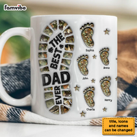 Personalized Gift For Dad Grandpa Footprints 3D Inflated Mug 33263 thumb 1