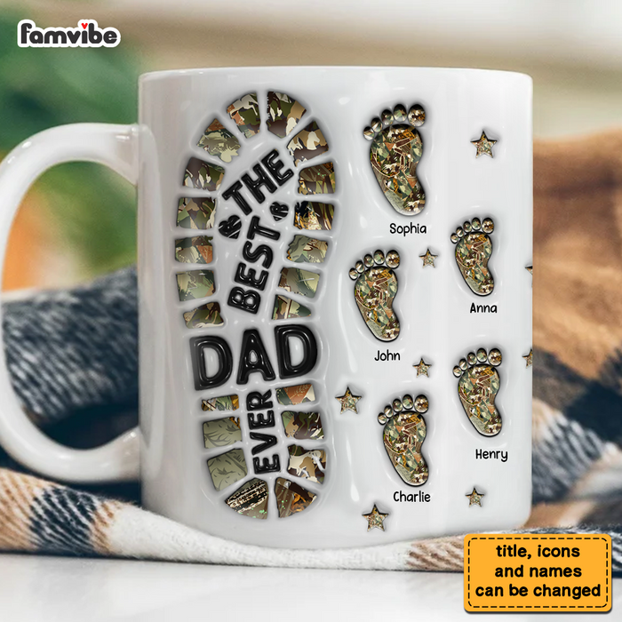 Personalized Gift For Dad Grandpa Footprints 3D Inflated Mug 33263 1