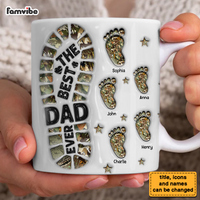 Personalized Gift For Dad Grandpa Footprints 3D Inflated Mug 33263 thumb 1