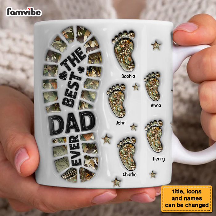 Personalized Gift For Dad Grandpa Footprints 3D Inflated Mug 33263 1