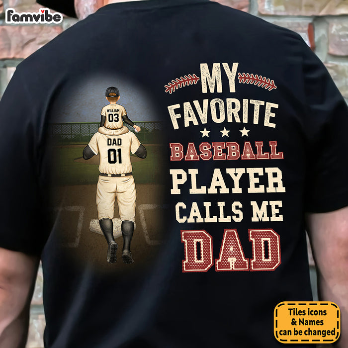 Personalized My Favorite Baseball Player Calls Me Dad Shirt 33265 1