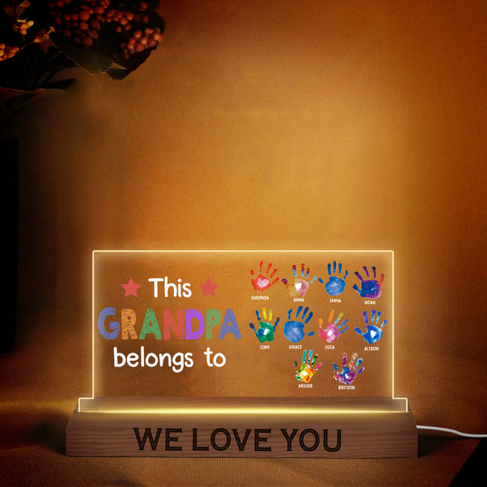 Personalized Gift For Grandpa This Grandpa Belongs To Plaque LED Lamp Night Light 33272 1