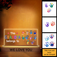 Personalized Gift For Grandpa This Grandpa Belongs To Plaque LED Lamp Night Light 33272 thumb 1