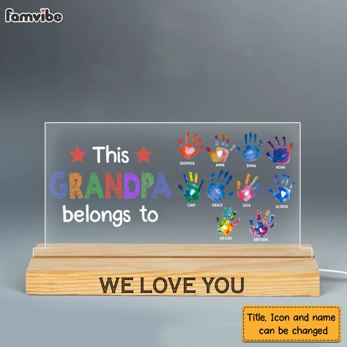 Personalized Gift For Grandpa This Grandpa Belongs To Plaque LED Lamp Night Light 33272 1