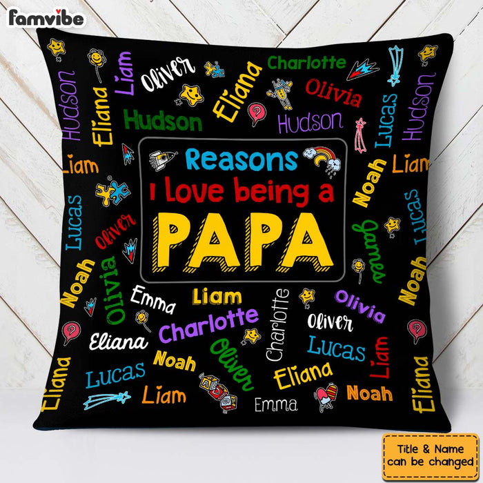 Personalized Gift for Grandpa Kids Name Word Art Pillow 33277 1
