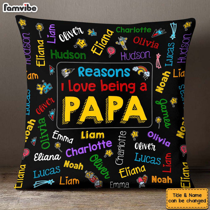 Personalized Gift for Grandpa Kids Name Word Art Pillow 33277 1