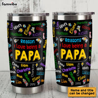 Personalized Gift for Grandpa Kids Name Word Art Steel Tumbler 33280 thumb 1