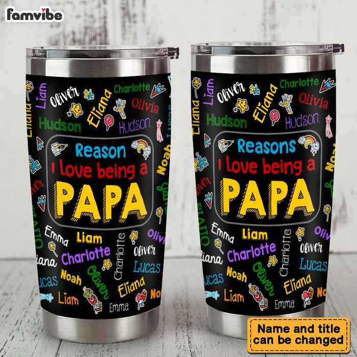 Personalized Gift for Grandpa Kids Name Word Art Steel Tumbler 33280 1