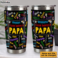 Personalized Gift for Grandpa Kids Name Word Art Steel Tumbler 33280 thumb 1