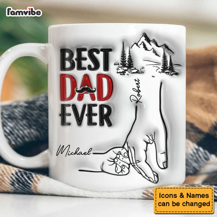 Personalized Gift For Dad Holding Hand 3D Inflated Print Mug 33282 1