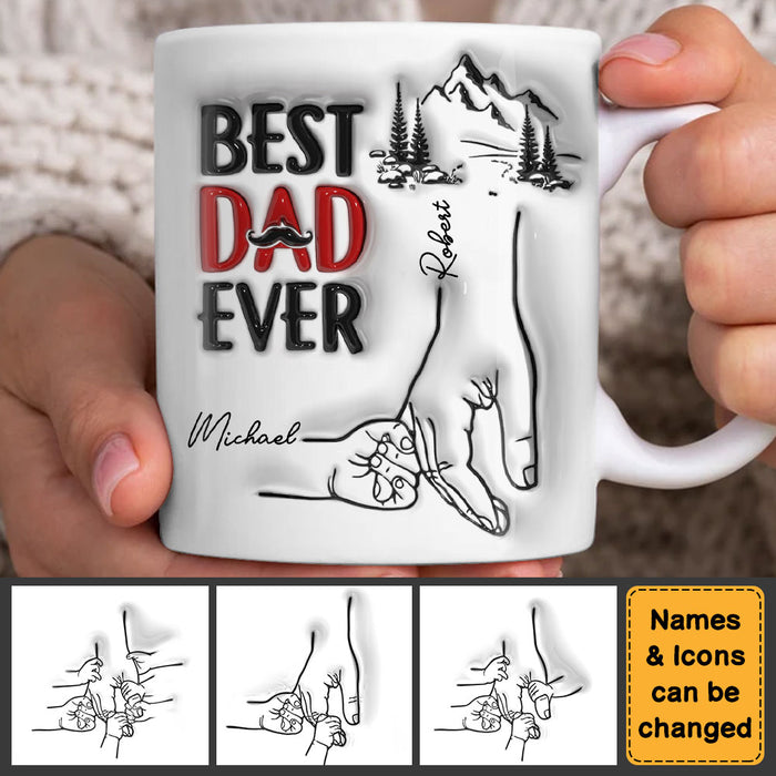 Personalized Gift For Dad Holding Hand 3D Inflated Print Mug 33282 1