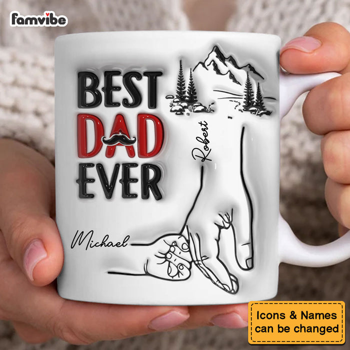 Personalized Gift For Dad Holding Hand 3D Inflated Print Mug 33282 1