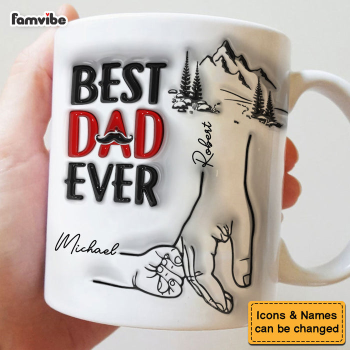 Personalized Gift For Dad Holding Hand 3D Inflated Print Mug 33282 1