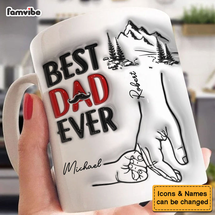Personalized Gift For Dad Holding Hand 3D Inflated Print Mug 33282 1