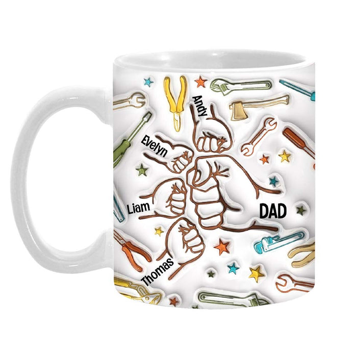 Personalized Gift For Dad Grandpa Fistbump 3D Inflated Effect Mug 33300 1