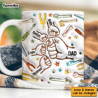 Personalized Gift For Dad Grandpa Fistbump 3D Inflated Effect Mug 33300 thumb 1