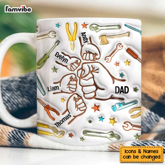 Personalized Gift For Dad Grandpa Fistbump 3D Inflated Effect Mug 33300 1