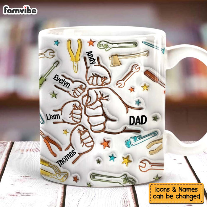 Personalized Gift For Dad Grandpa Fistbump 3D Inflated Effect Mug 33300 1