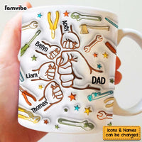 Personalized Gift For Dad Grandpa Fistbump 3D Inflated Effect Mug 33300 thumb 1