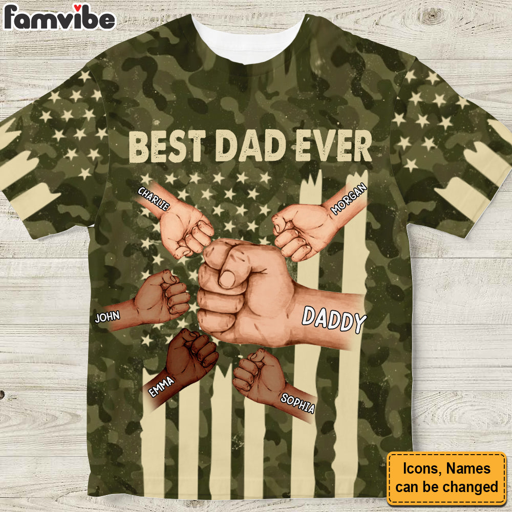 Personalized Gift For Dad Camo Fist Bump All-over Print T Shirt - Hoodie - Sweatshirt 33304 Primary Mockup