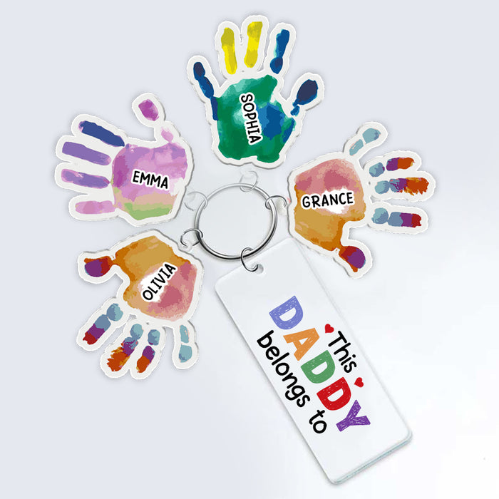 Personalized Gift For Dad This Daddy Belongs Acrylic Custom Keychain 33319 1