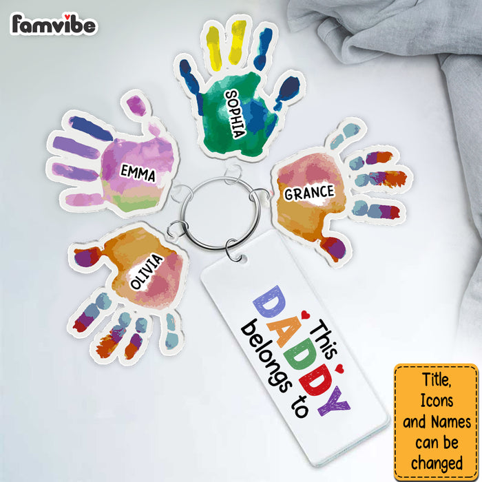 Personalized Gift For Dad This Daddy Belongs Acrylic Custom Keychain 33319 1