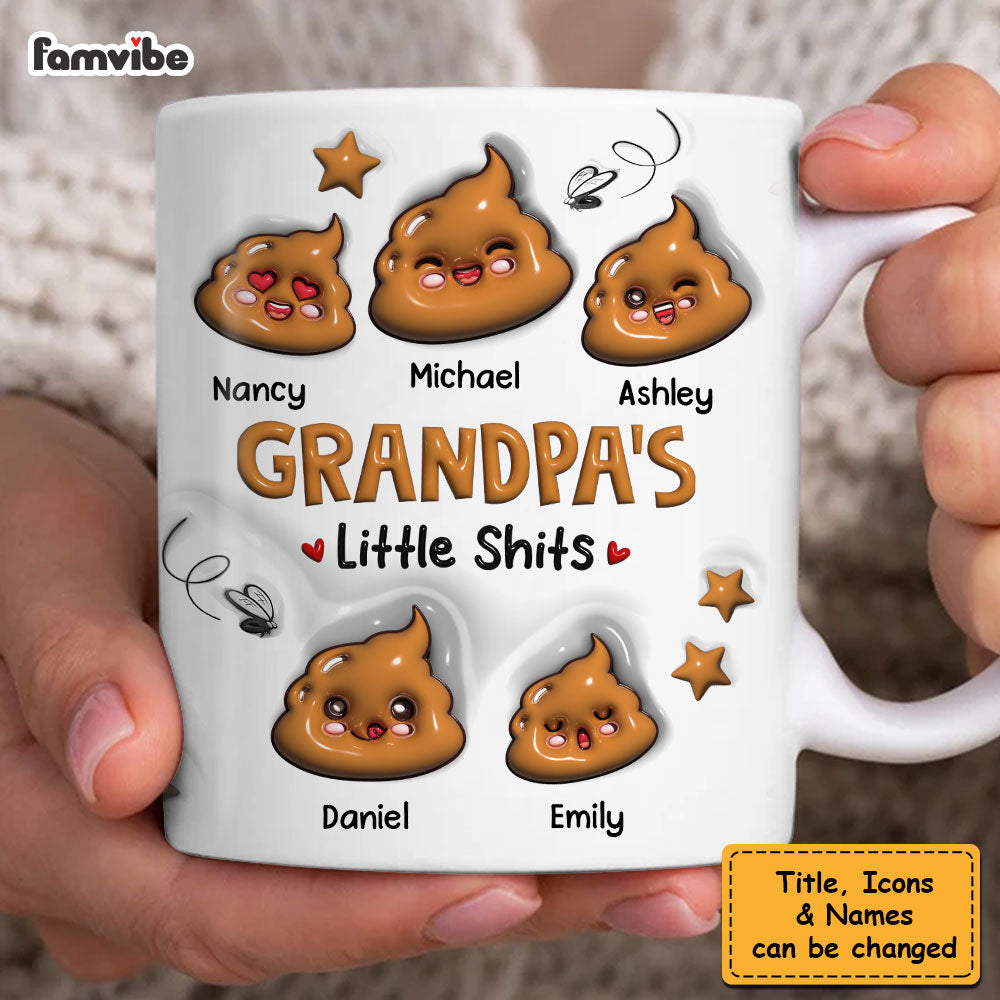 Personalized Gift For Grandma's Little Sh*t 3D Inflated Print Mug 33328 Primary Mockup