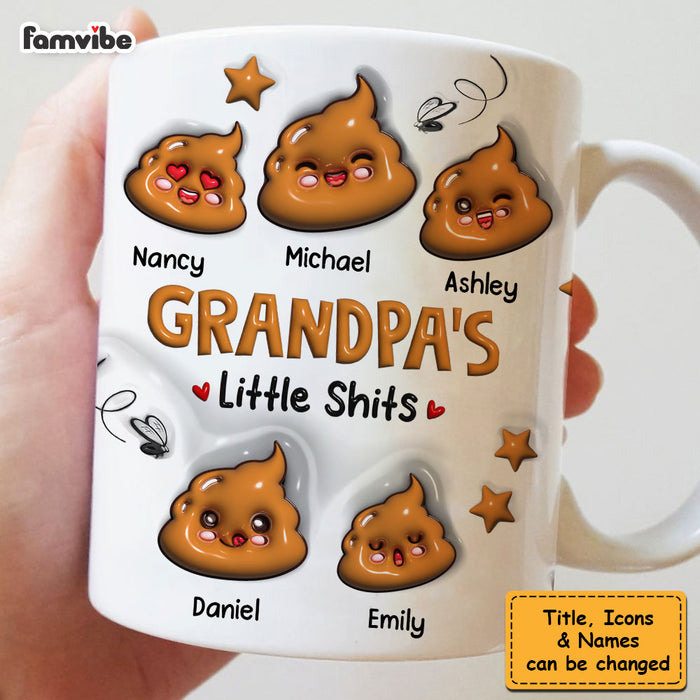 Personalized Gift For Grandpa's Little Sh*t 3D Inflated Print Mug 33328 1