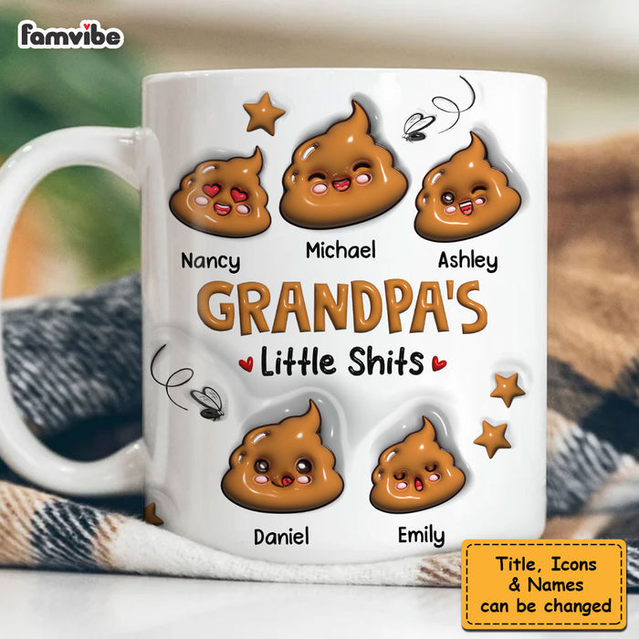 Personalized Gift For Grandpa's Little Sh*t 3D Inflated Print Mug 33328 1