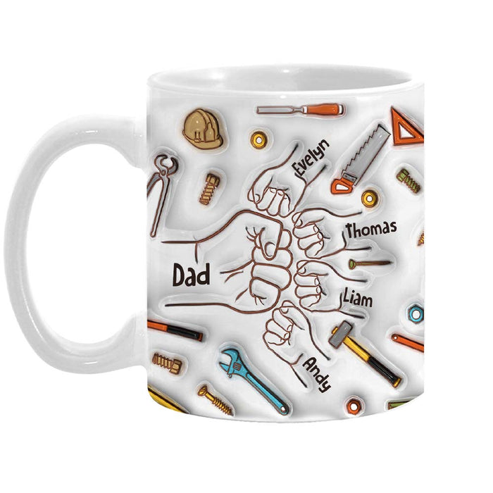 Personalized Gift For Dad Grandpa Fist Bump 3D Inflated Mug 33330 1