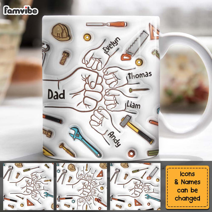 Personalized Gift For Dad Grandpa Fist Bump 3D Inflated Mug 33330 1