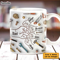 Personalized Gift For Dad Grandpa Fist Bump 3D Inflated Mug 33330 thumb 1