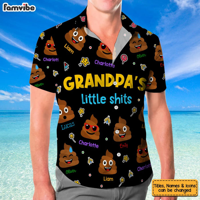 Personalized Funny Gift For Dad Grandpa Little Sh*t Hawaiian Shirt 33342 1