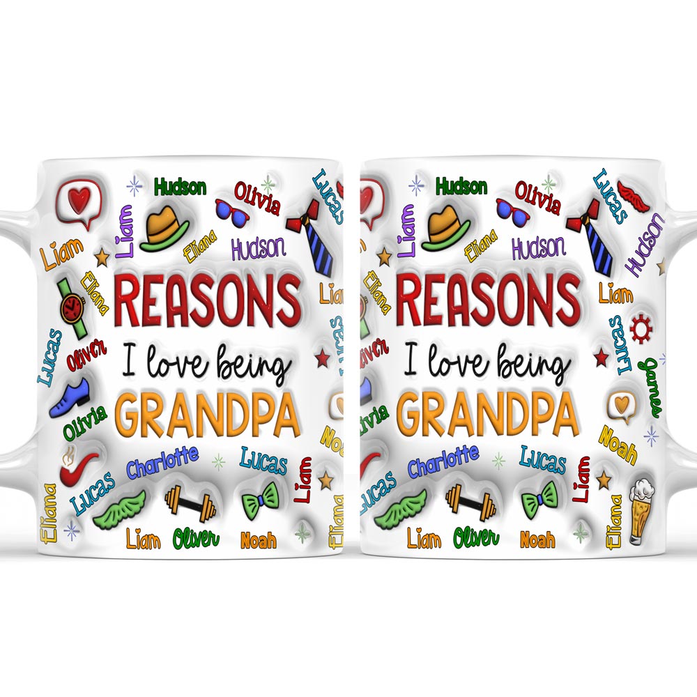 Personalized Gift For Grandpa Word Art 3D Inflated Mug 33359 Primary Mockup